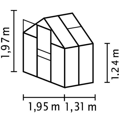 skleník VITAVIA VENUS 2500 číre sklo 3 mm strieborný