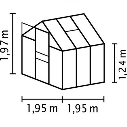 skleník VITAVIA VENUS 3800 číre sklo 3 mm strieborný