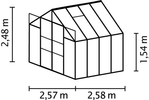 skleník VITAVIA URANUS 6700 číre sklo 3 mm strieborný