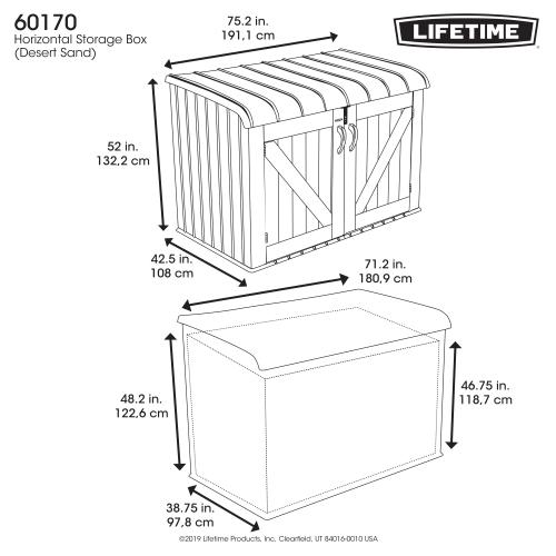 zahradní úložný box LIFETIME 60170 HORIZONTAL