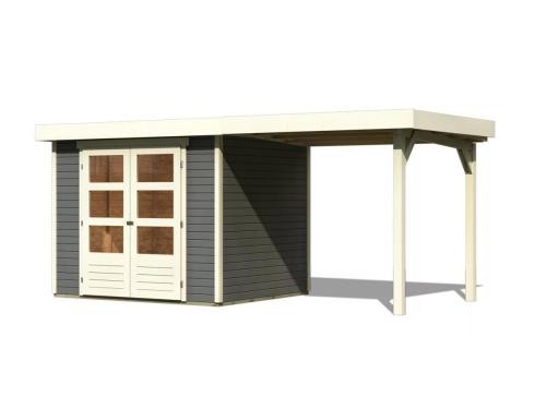 dřevěný domek KARIBU ASKOLA 4 + přístavek 240 cm (92070) terragrau