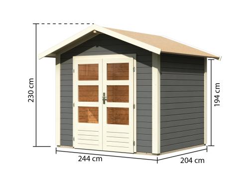 dřevěný domek KARIBU TALKAU 3 (83334) terragrau