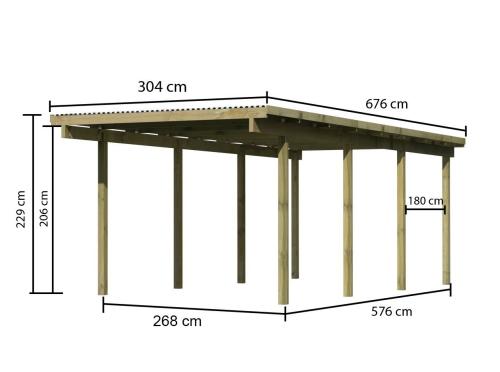 carport KARIBU ECO 2A 62029