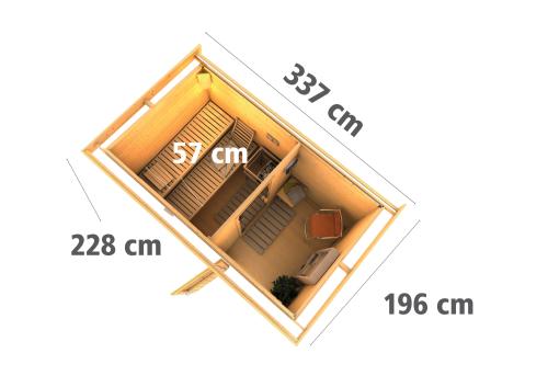 fínska sauna KARIBU SKROLLAN 1 (86287) s predsieňou