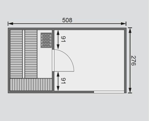 fínska sauna KARIBU HYGGE (86313) terragrau s predsieňou