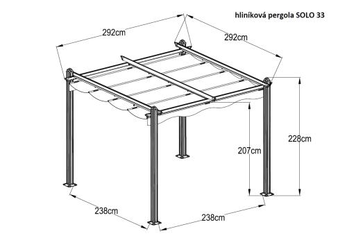 pergola aluminiowa LANITPLAST SOLO 3x3 m