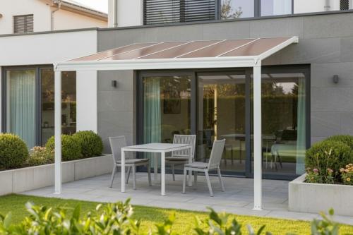 pergola aluminiowa LANITPLAST WALL 33 biała + brąz PC