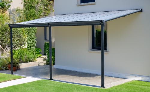 pergola aluminiowa LANITPLAST WALL 53 antracyt + opal PC