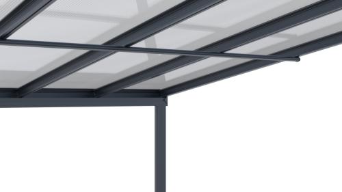 pergola aluminiowa LANITPLAST WALL 53 antracyt + opal PC