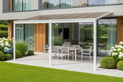 pergola aluminiowa LANITPLAST WALL 53 biała + brąz PC