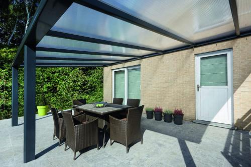 hliníková pergola SKYLUX CLIMALUX 5,0 x 4,0 m antracit + čirý PC