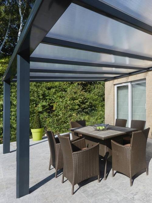 hliníková pergola SKYLUX CLIMALUX 7,0 x 3,5 m antracit + čirý PC