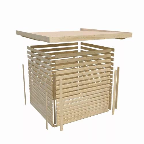 dřevěný domek KARIBU QUBIC 1 + přístavek 240 cm (79847) natur