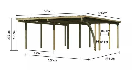 dvojitý carport KARIBU ECO 2B 62043