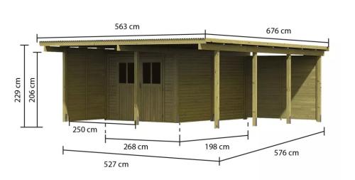 dvojitý carport KARIBU ECO 2B 73096