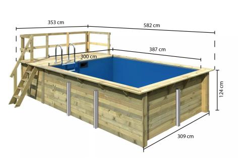 obdelníkový bazén KARIBU model 2A (23639) 3,53 x 5,82 m