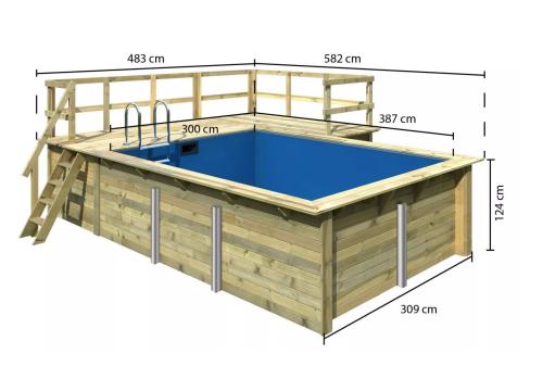 obdelníkový bazén KARIBU model 2B (23641) 4,83 x 5,82 m