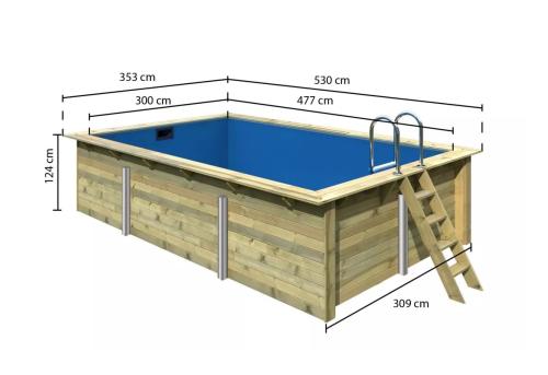 obdelníkový bazén KARIBU model 3 (23636) 3,53 x 5,30 m