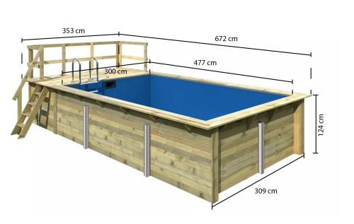 obdelníkový bazén KARIBU model 3A (23642) 3,53 x 6,72 m