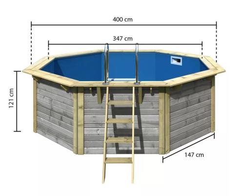 bazén KARIBU model X1 (39053) 4,0 x 4,0 m terragrau