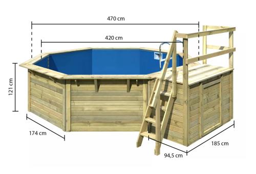 bazén KARIBU model X2 včetně malé terasy (39059) 4,7 x 4,7 m