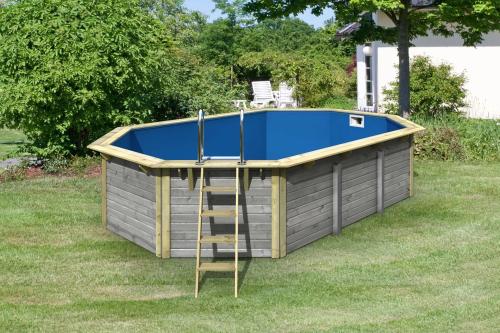 bazén KARIBU model X4 (39061) 6,1 x 4,0 m terragrau