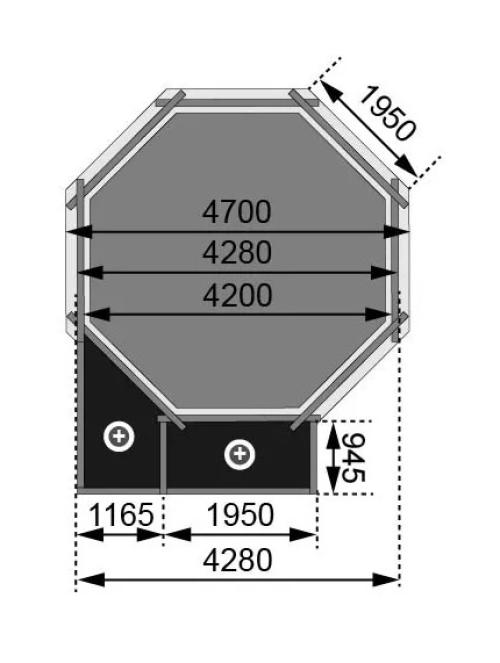 bazén KARIBU model 2C (45636) 5,5 x 4,7 m