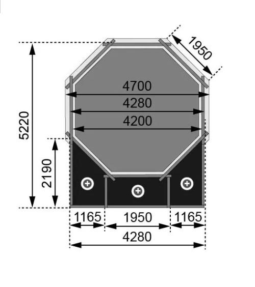 bazén KARIBU model 2D (45637) 5,5 x 4,7 m