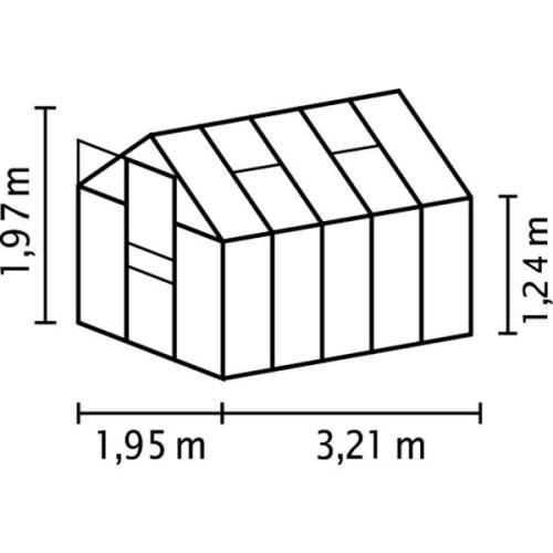 skleník VITAVIA VENUS 6200 číre sklo 3 mm čierny