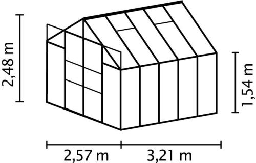 skleník VITAVIA URANUS 8300 číre sklo 3 mm čierny