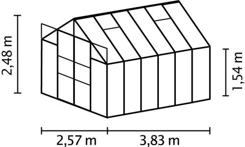 skleník VITAVIA URANUS 9900 číre sklo 3 mm čierny