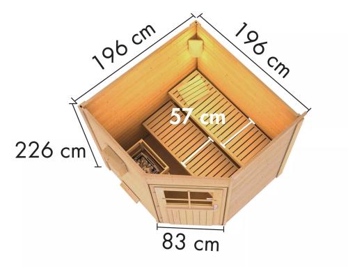 finská sauna KARIBU PEKKA (86223) natur