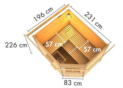 finská sauna KARIBU MIKKA (92661) natur