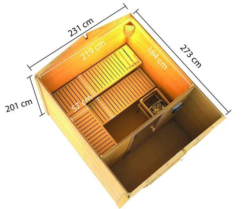 finská sauna KARIBU BOSS 1 (87488) s předsíní terragrau