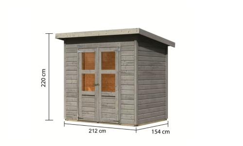 dřevěný domek KARIBU MERSEBURG 3 (8233) světle šedý