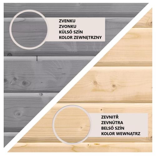 dřevěný domek KARIBU MERSEBURG 5 (8385) světle šedý
