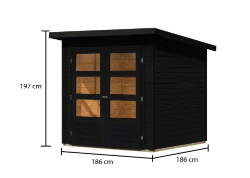 dřevěný domek KARIBU STOCKACH 2 (10252) černý