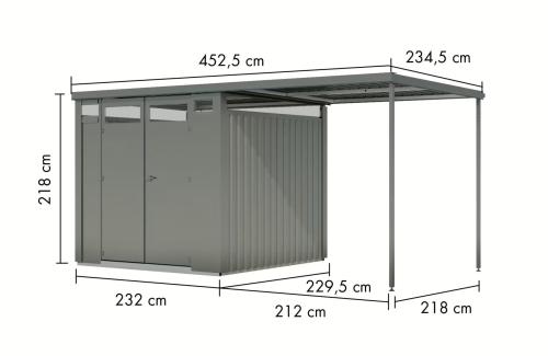 domek ogrodowy narzędziowy KARIBU OSTEN 2 (12520) szary