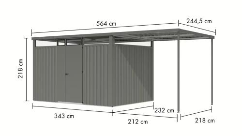 domek ogrodowy narzędziowy KARIBU OSTEN 3 (12522) szary