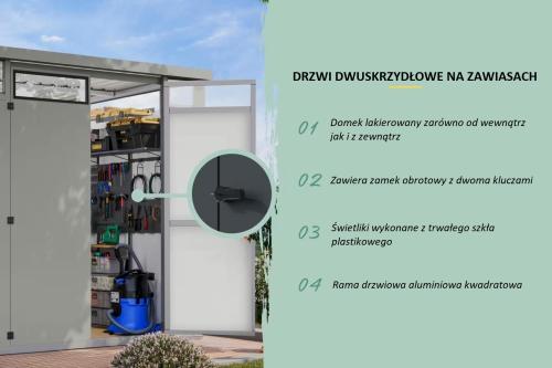 domek ogrodowy narzędziowy KARIBU OSTEN 3,5 (12514) szary