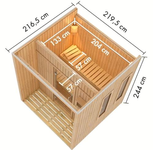 sauna fińska KARIBU ARCADIA (34254) natur