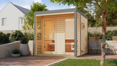 finská sauna KARIBU ARES 2 (34043) natur / šedá