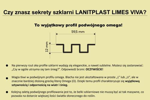 szklarnia LANITPLAST LIMES Viva V6/4 1,97x4 m szkło 3 mm