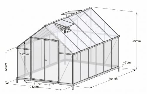 szklarnia LANITPLAST SARANA 8x12 PC 4 mm czarna