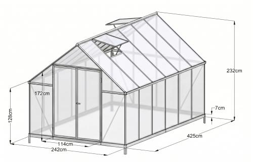 szklarnia LANITPLAST SARANA 8x14 PC 4 mm srebrna