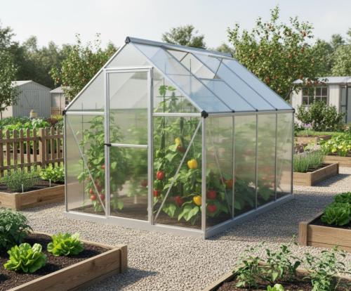 skleník LANITPLAST SARANA 6x8 PC 4 mm stříbrný - V212