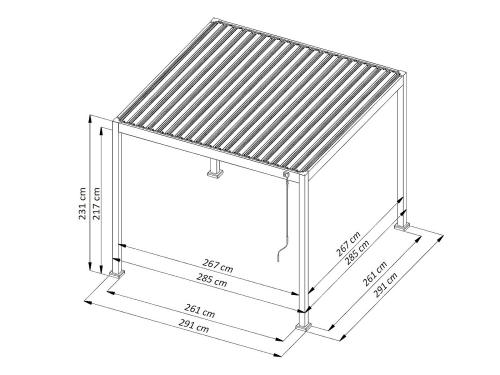 pergola bioklimatyczna LANITPLAST ALUGARDEN 3x3 m