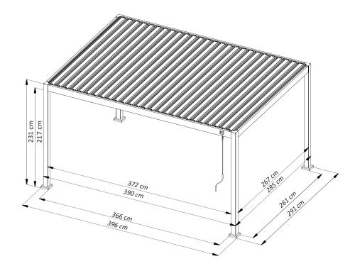 pergola bioklimatyczna LANITPLAST ALUGARDEN 4x3 m