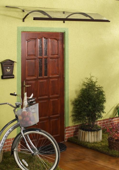 aluminiowy daszek nad drzwi LANITPLAST OLOR 160/87 brązowy